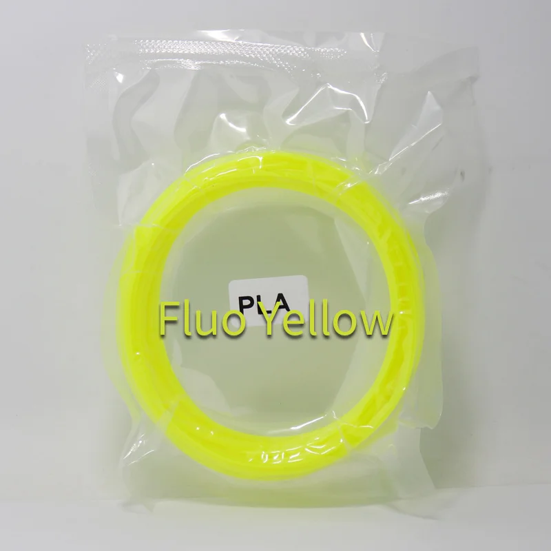Fluo-yellow Пластик для 3D ручки 10 метров PlA 1,75 мм 3d Принтер Нити печатные материалы экструдер аксессуары Запчасти прозрачный белый дерево - Цвет: Fluo-yellow