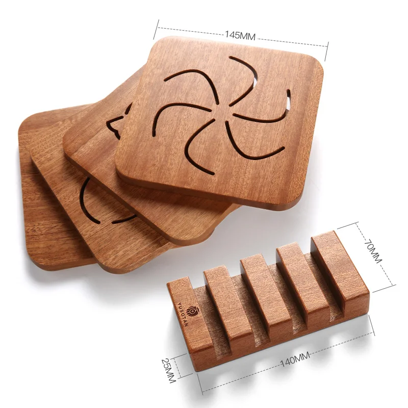 YUSOTAN изоляционный коврик для горшка из цельного дерева кухонный бытовой анти