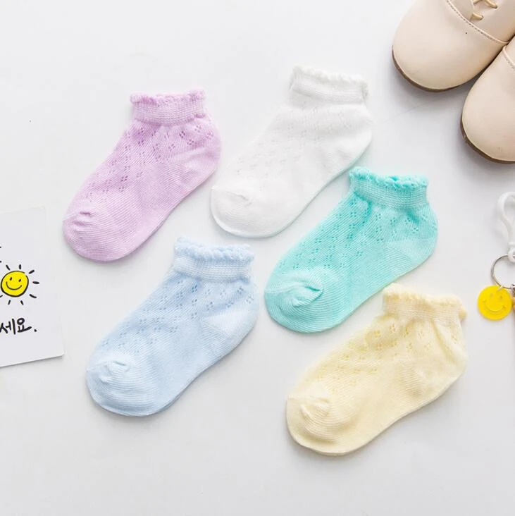 5 пара/лот Lytwtw/хлопковые детские носки для маленьких девочек летние дышащие из