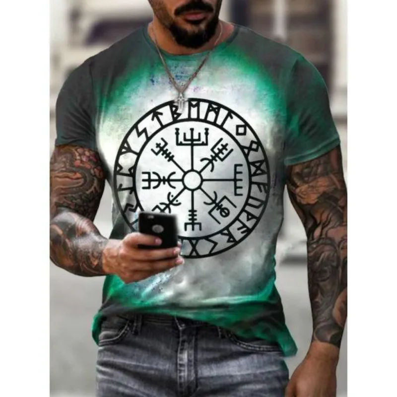 

Best selling men's T-shirt retro style pattern 3D printing short sleeve round neck shirt breathable summer best must-have