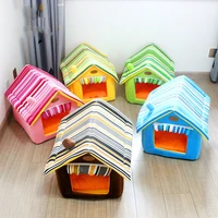warm dog house soft kennel mat for indoor foldable winter warm sleeping dogs nest pet supplies home decoration accessories