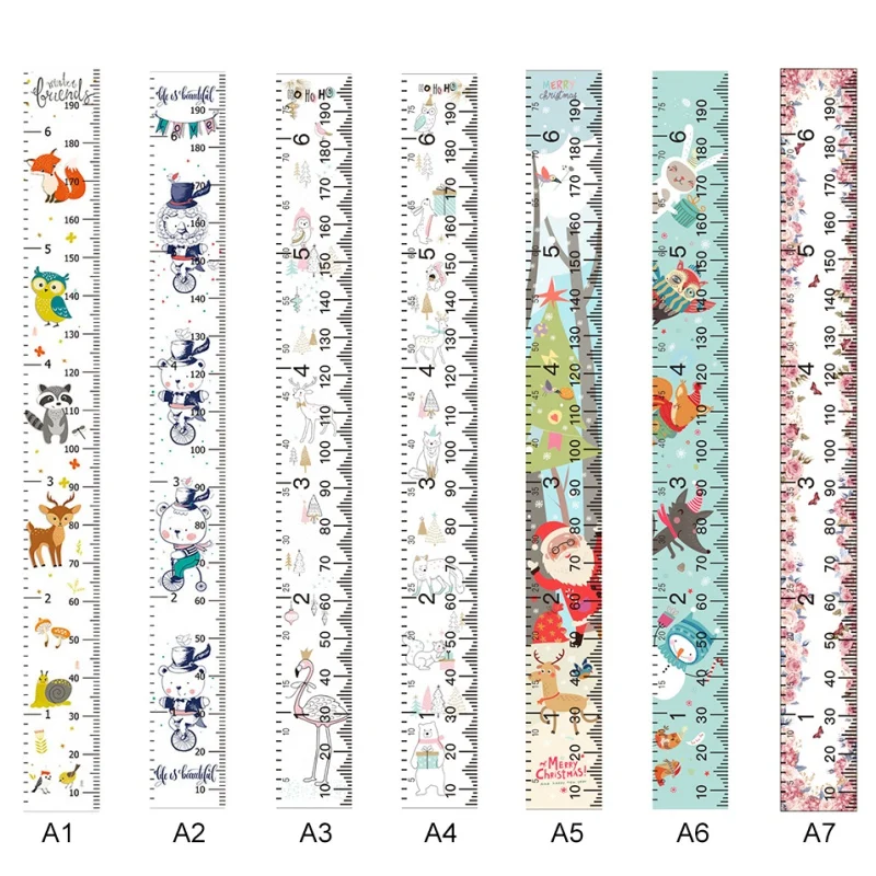 Подвесная холщовая линейка по высоте для детей с мультяшным принтом
