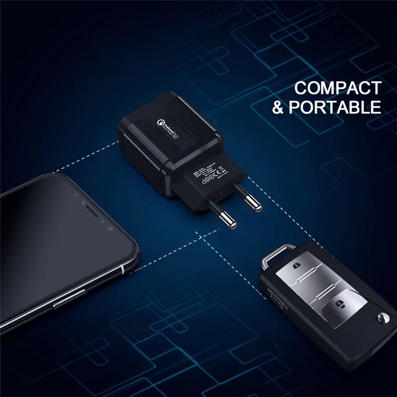 18W USB Зарядное устройство быстрой Зарядное устройство 3,0 9V 2A для SONY Xperia XZ LG G6 htc M8 U11 Nubia Z11 Blackview Oukitel Ulefone DOOGEE быстрой зарядки