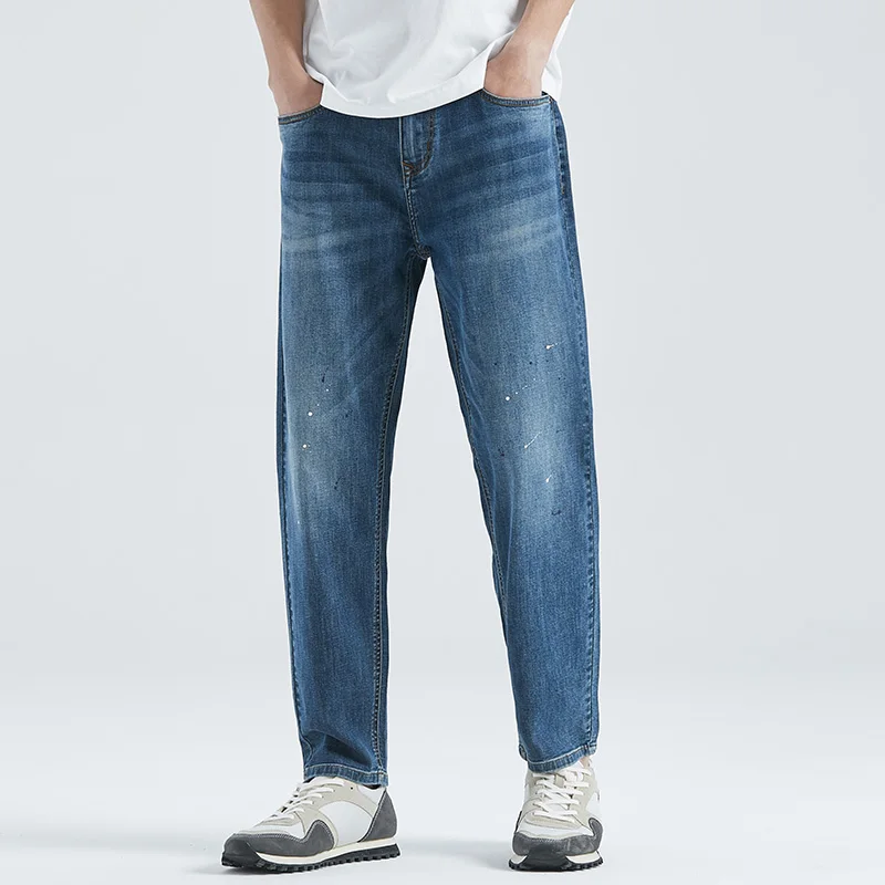 

Мужские джинсы Vomint, деловые прямые джинсы полной длины, повседневные джинсовые брюки, эластичные Стрейчевые брюки HHL1262