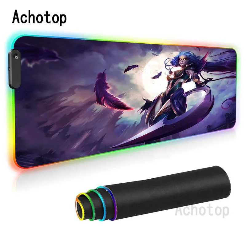 league of legends rgb mouse mat neon gamers accessories led mousepad large with backlit rubber mat mouse for pc desk rug laptop free global shipping