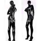 Латексный резиновый стильный женский костюм кошки колготки на молнии боди полный костюм