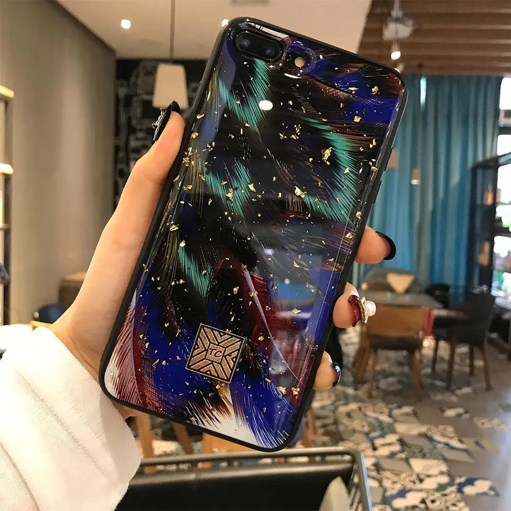 Роскошный чехол KISSCASE для iPhone 7 8 Plus XS Max XR Xs эпоксидная Золотая фольга Чехол X 6 6S PC +
