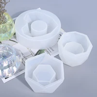 3 styles silicone flower pots mold for epoxy resin craft crystal succulent basin forms aroma candle making tool