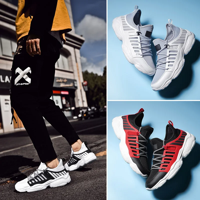 

2019 Brand Men Shoes Breathable Lightweight Mesh Shoes Comfortable Flat Male Casual Shoes Men Fashion Sneakers Hot Sale 39-44