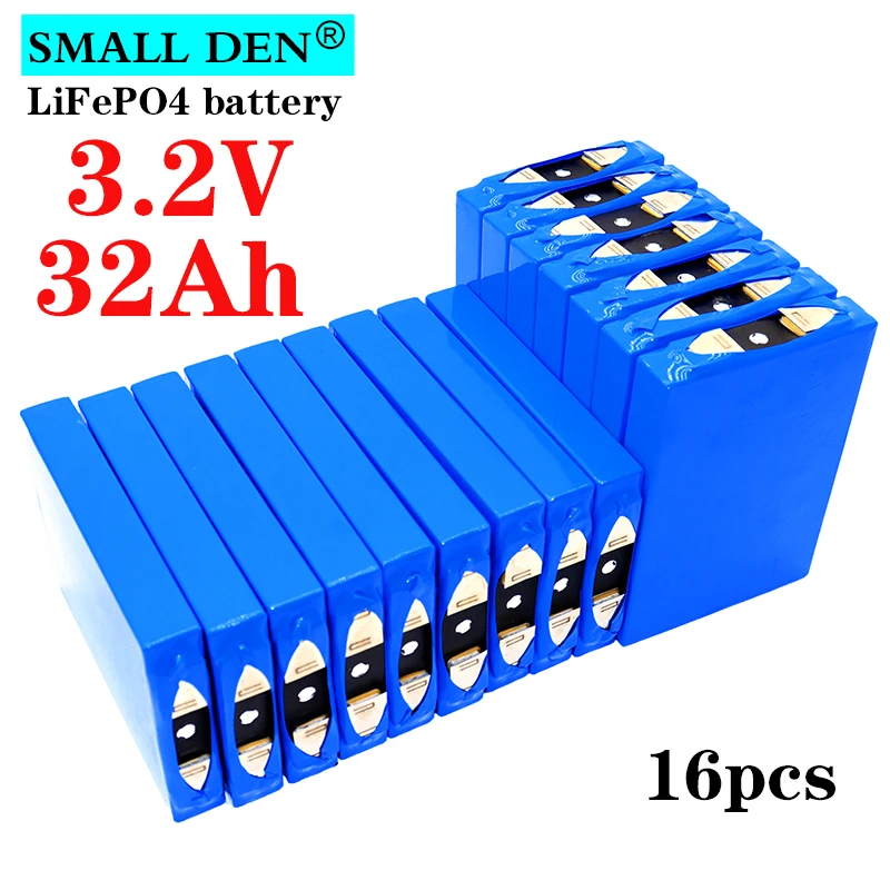 

16PCS NEW 3.2V 32Ah LiFePO4 battery pack Lithium Iron Phosphate cell diy12v 24v Motorcycle Car motor battery modification Nickel