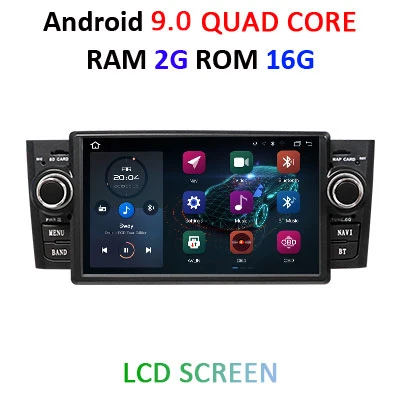DSP Восьмиядерный 4 г 64 г Android 9 автомобильный Радио Мультимедийный Плеер dvd gps vedio для Fiat/Grande/Punto/Linea стерео obd2 руль - Цвет: 2G 16G LCD