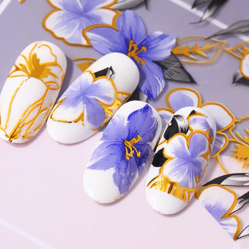 1 рулон красочных наклеек для ногтей Переводные Водные Наклейки смешанные узоры