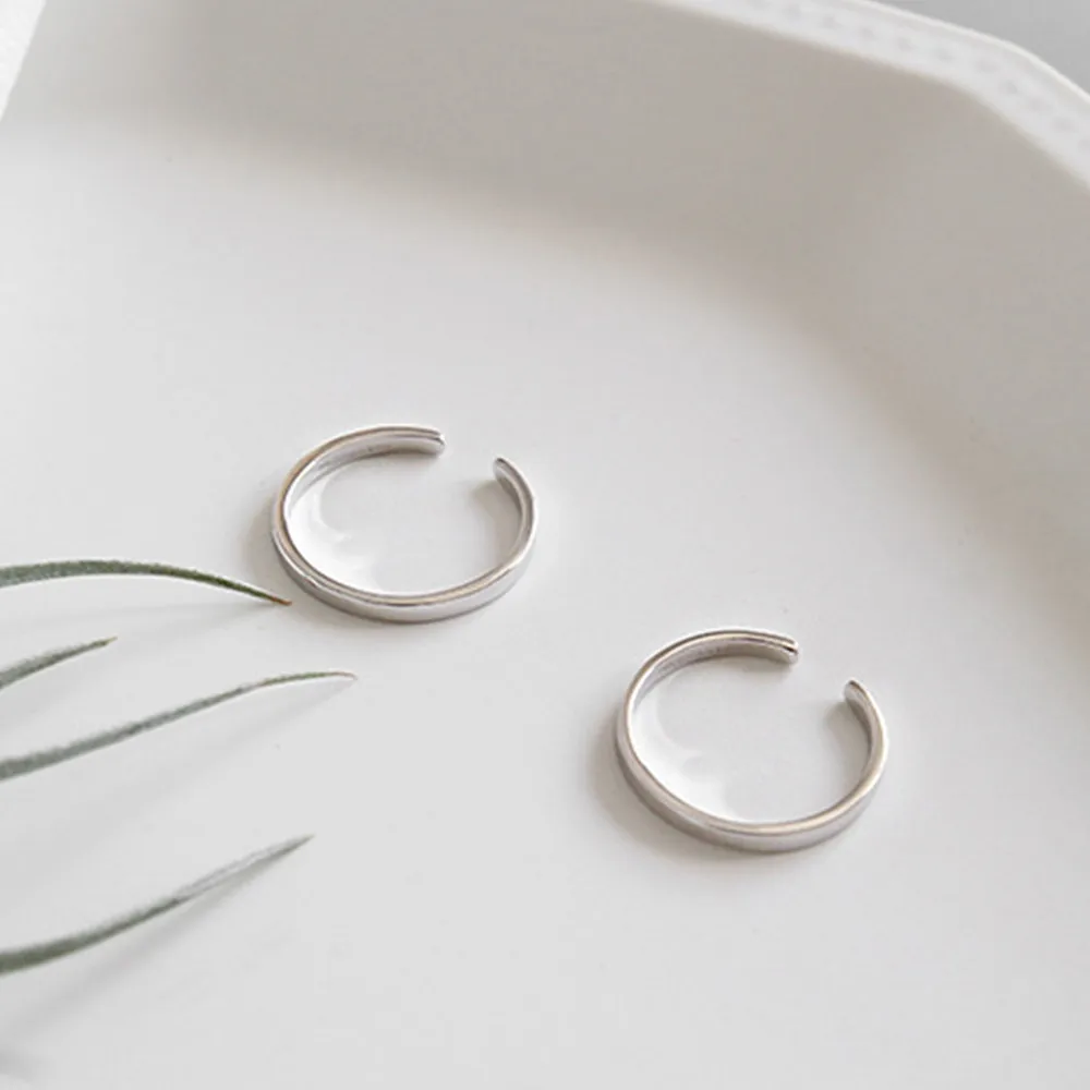 

S925 Silver Color ring personality simple styling jewelry smooth thin line ring girlfriend gift adjustable ladies jewelry