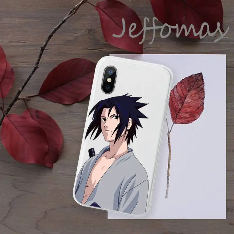 

Anime Naruto Uchiha Sasuke Phone Case Transparent soft For iphone 5 5s 5c se 6 6s 7 8 11 12 plus mini x xs xr pro max