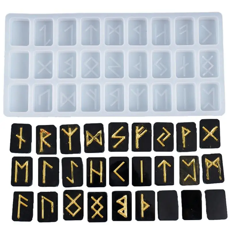 Molde de silicona con símbolos para fabricación de joyas, accesorio de letras,...