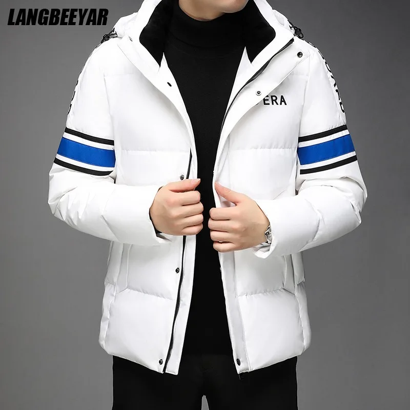 

High End Winter New Brand Casual Fashion Luxury College Puffer Down Jackets Mens Windbreaker Feather Coats Men's Clothing