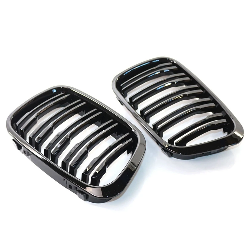 Глянцевая черная передняя решетка радиатора с двойной линией спортивный гриль