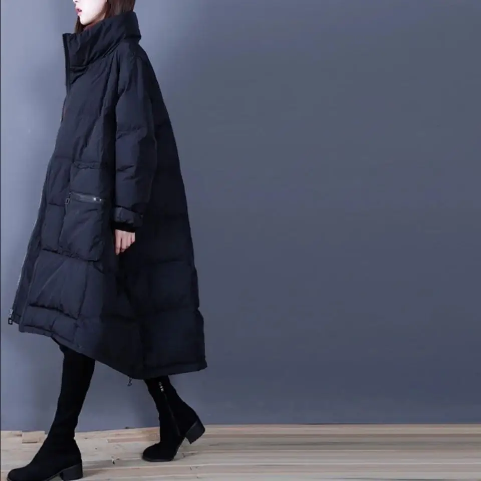 Зимние пушистые пуховики асимметричного покроя A-word Женские Модные Пуховики с