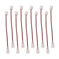 5pcs 10mm pcb fpc 2 ends connector with cable for single color smd50505630 led strip light connecting to power supply