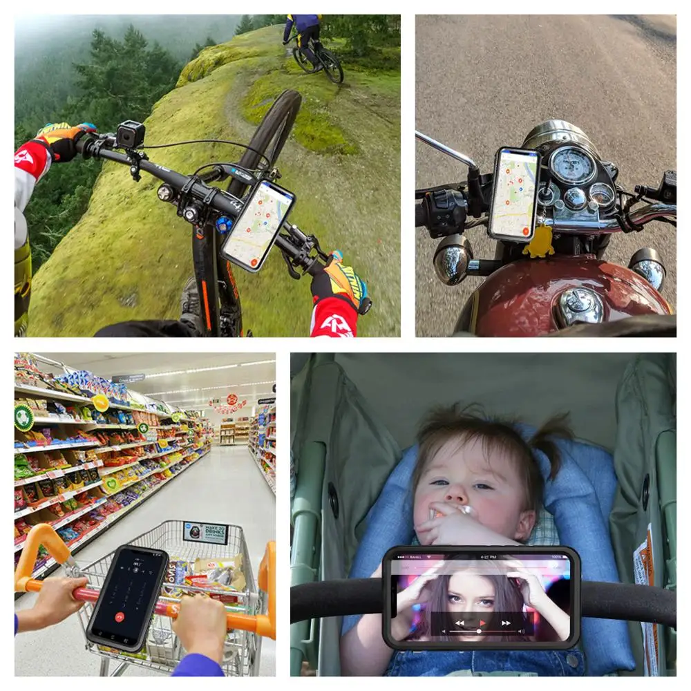 bicycle phone holder for iphone 11 12 8 7 samsung universal mobile cell phone holder bike handlebar clip stand gps mount bracket free global shipping