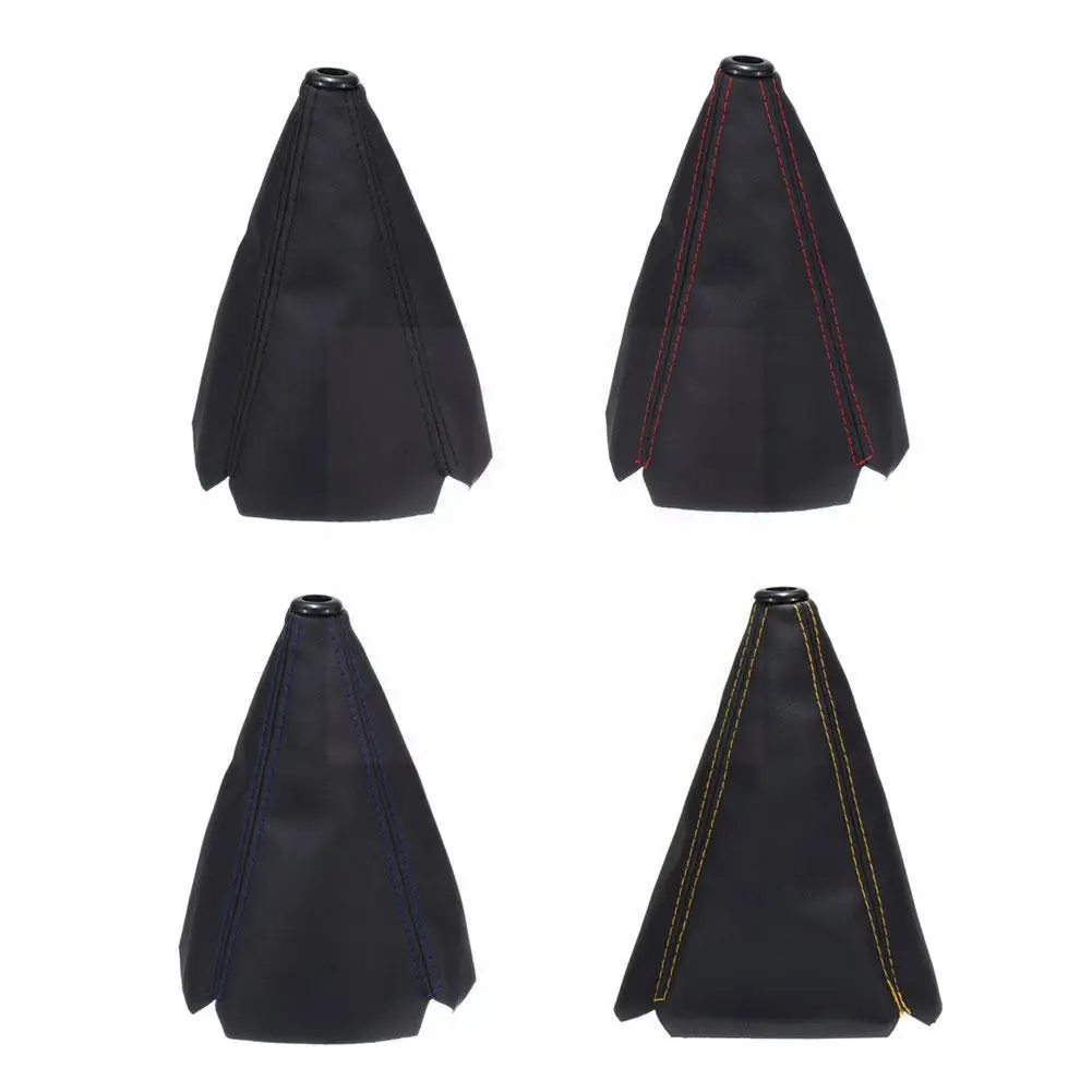 

16mm Universal PU Leather Car Gear Shift Collars Carbon Knob Shifter Gaiter Boot Gear Fiber Stick Shift Auto Manual Cover C S4B5