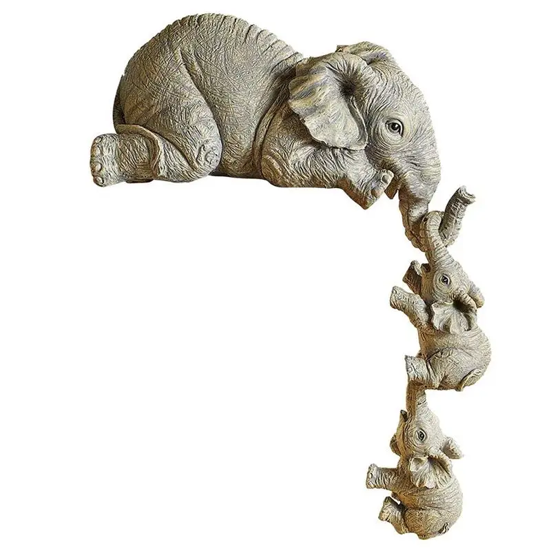 

Elephant Statue Lucky Elephant Collectible Figurines Hanging Statue Resin Animal Sculpture for Home Decor Housewarming Gifts
