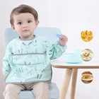 Водонепроницаемый детский мультяшный нагрудник, регулируемый нагрудник для кормления младенцев, нагрудник с длинным рукавом, фартук с рисунком A5YC