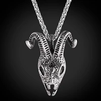 european and american exaggerated punk antelope bone titanium steel pendant personalized mens necklace
