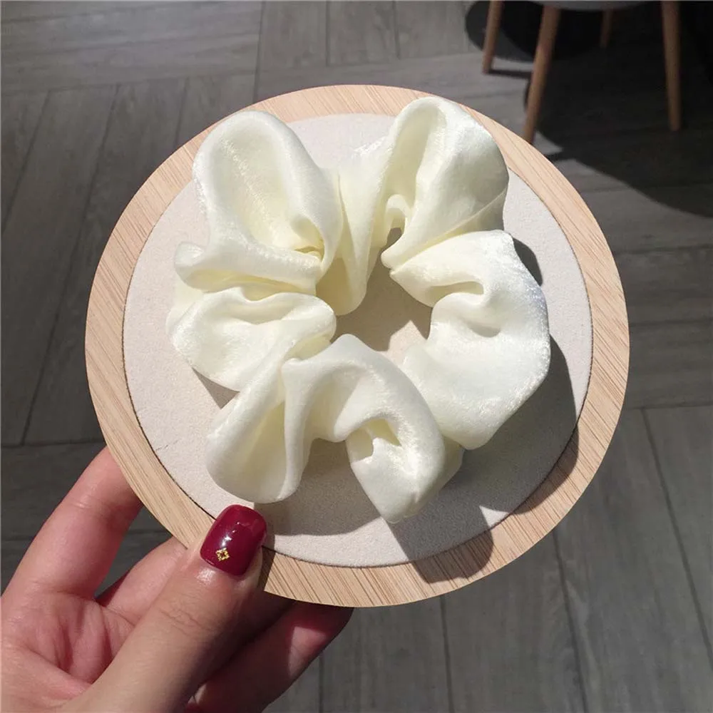 Мягкая резинка для волос с большим бантом Женская Корейская Ретро атласная