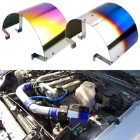 universal titanium blue stainless steel air intake filter cover heat shield fit for 2 5 5 filter