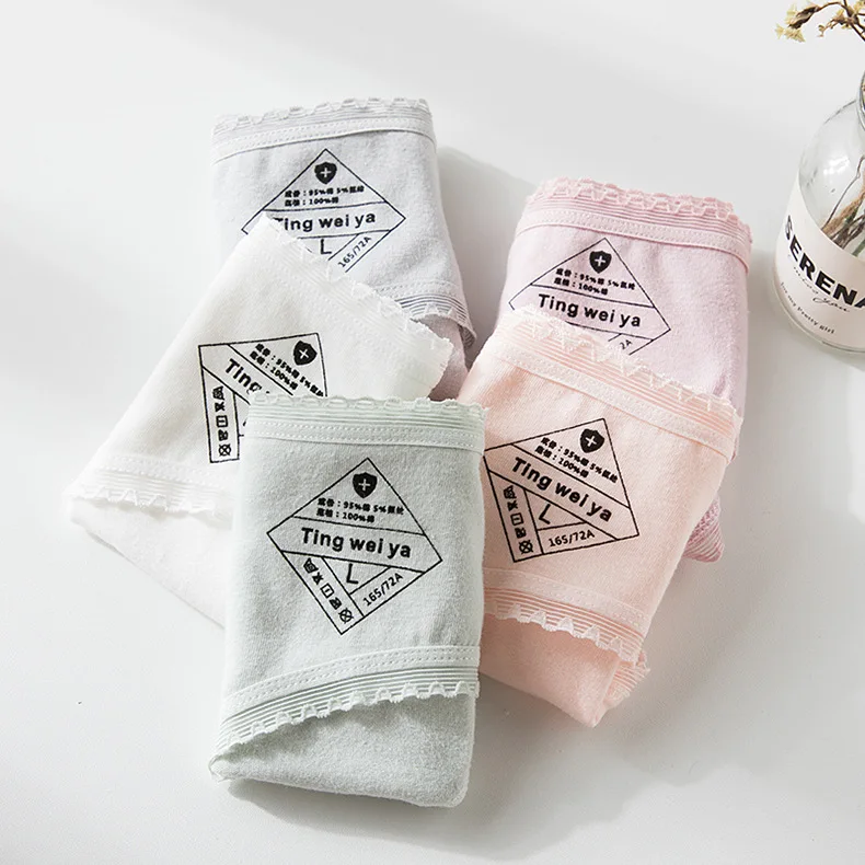 4 шт./лот детское хлопковое нижнее белье трусы для молодых девушек однотонные