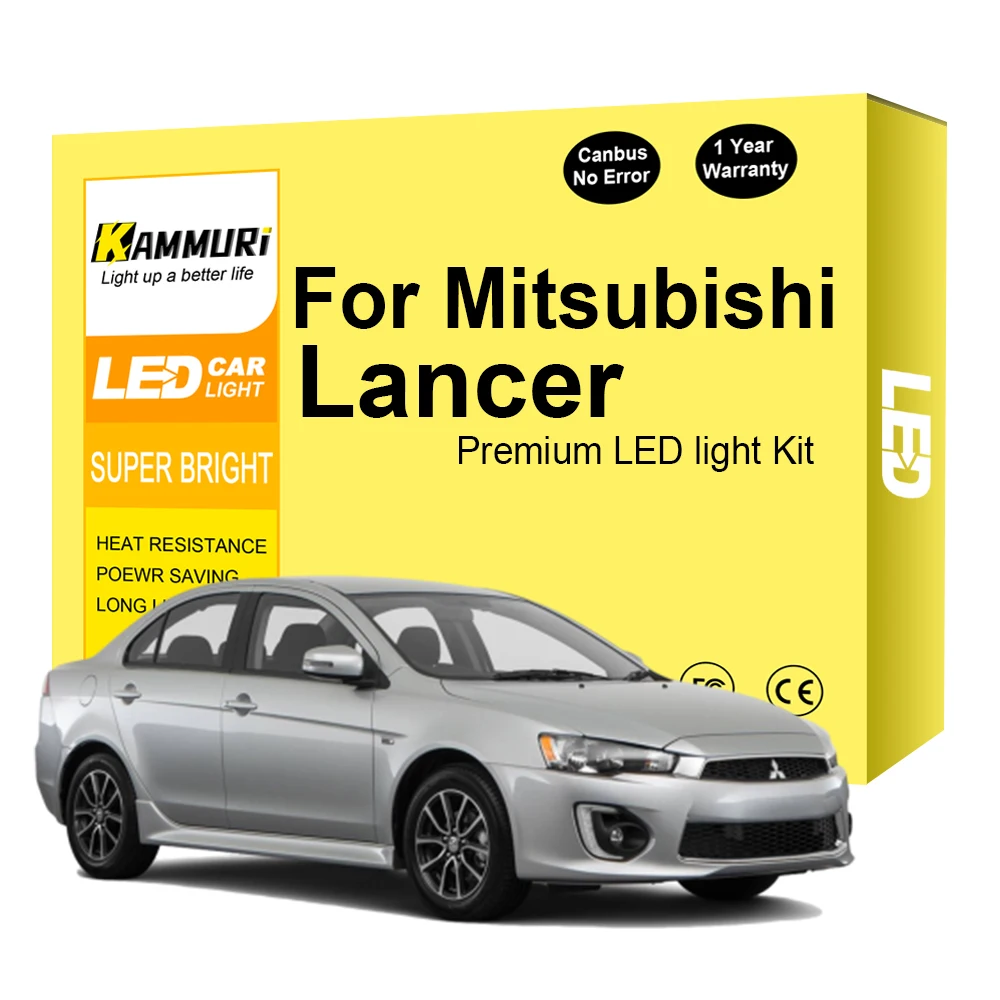 

8pcs Interior LED For Mitsubishi Lancer EVO 7 8 2002-2017 Canbus Vehicle Bulb Indoor Dome Map Reading Trunk Light Auto Lamp Kit