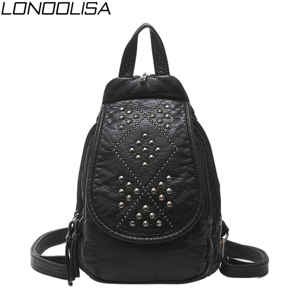 Многофункциональный женский маленький рюкзак кожаный Простой повседневный