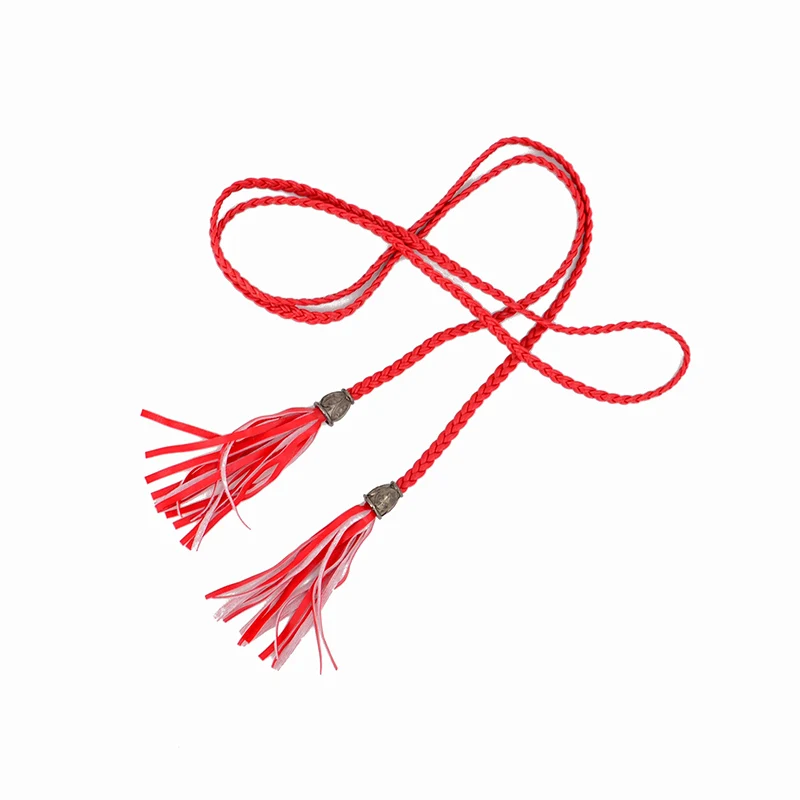 Ремень из искусственной кожи Женский Длинный дизайнерский плетеный пояс с