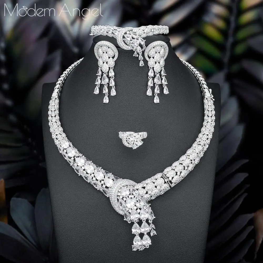 ModemAngel роскошные цветочные кисти 4 шт. нигерийские Ювелирные наборы для женщин