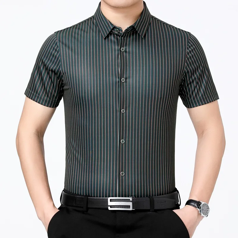 

Новинка лета 2021, шелковая рубашка без следов с коротким рукавом для молодежи и женщин среднего возраста