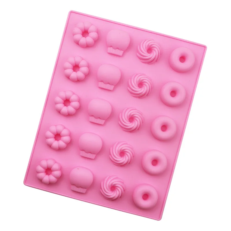 20 силиконовых форм для торта 3D мини-форма в виде пончика цветов крутящихся шаров