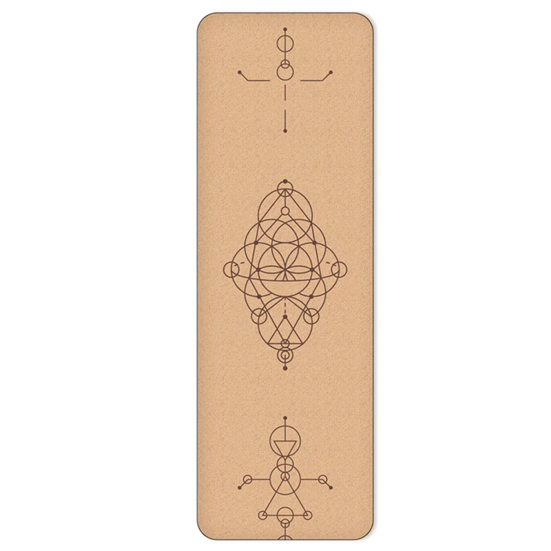 Коврик для йоги из натурального пробкового материала без запаха не скользит 456