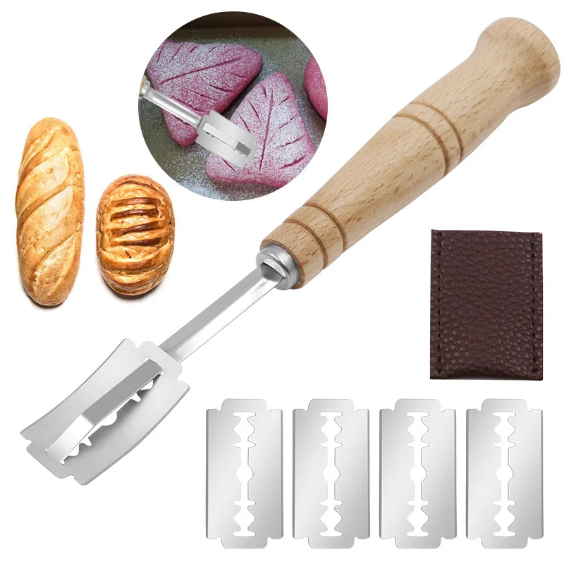 

Лезвия для хлеба, лезвия для французского хлеба, кухонные приспособления, деревянная рукоятка, Аксессуары для выпечки, европейский стиль, и...