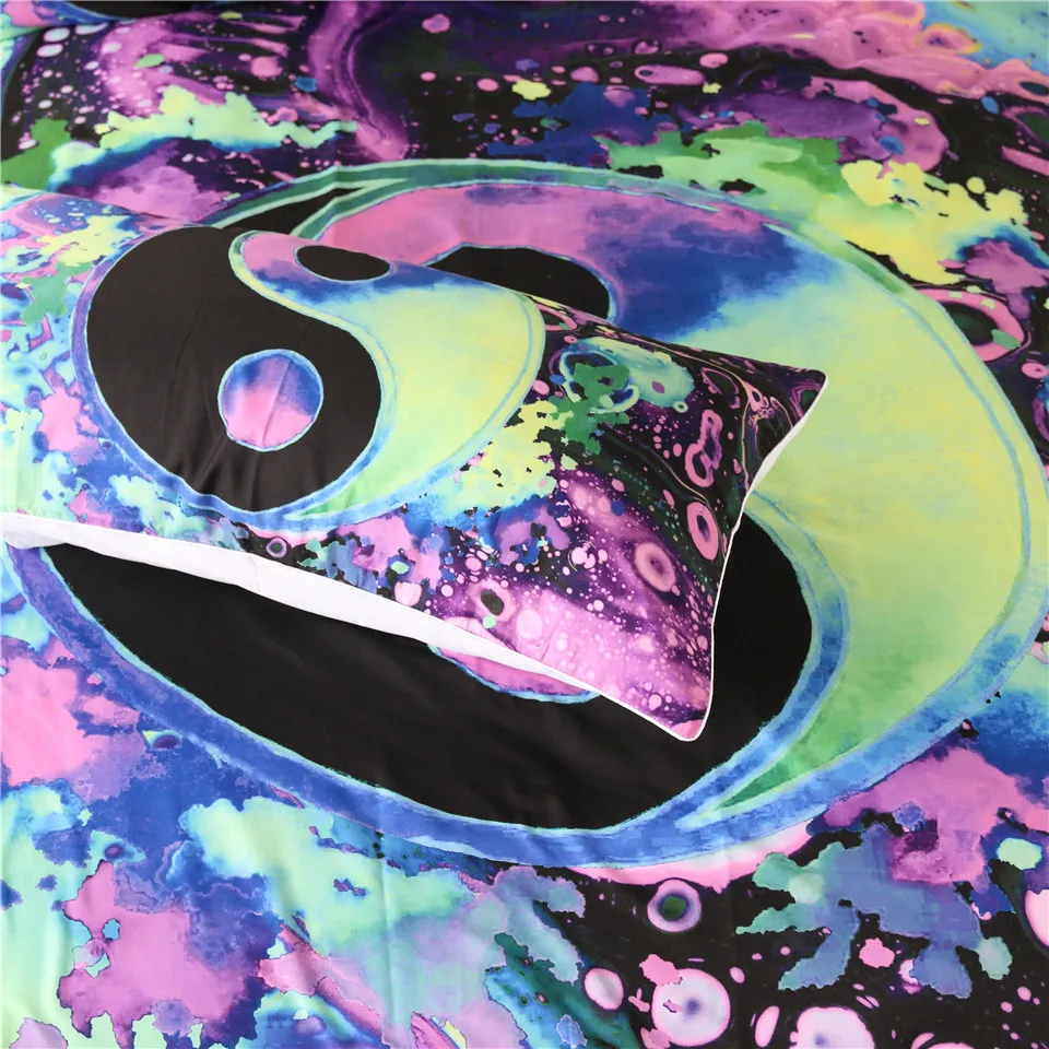 Jasper Yin Yang от Brizbazaar Комплект постельного белья Tai Chi пододеяльник красочный комплект постельного белья 3 шт акварельные пузыри постельное белье King size