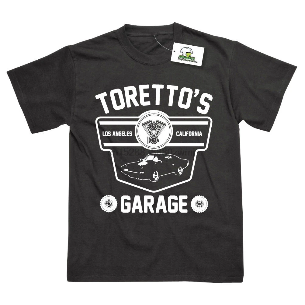 

Torettos Garage Inspired by Fast And Furious Printed T-Shirt Top Tee 100% Cotton Humor Men Crewneck Tee Shirts Tops Tshirt Homme