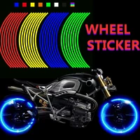 16pcs 101214inch universal motorcycle wheel rim reflective stickers bicycle auto decals waterpoof personalise accessories