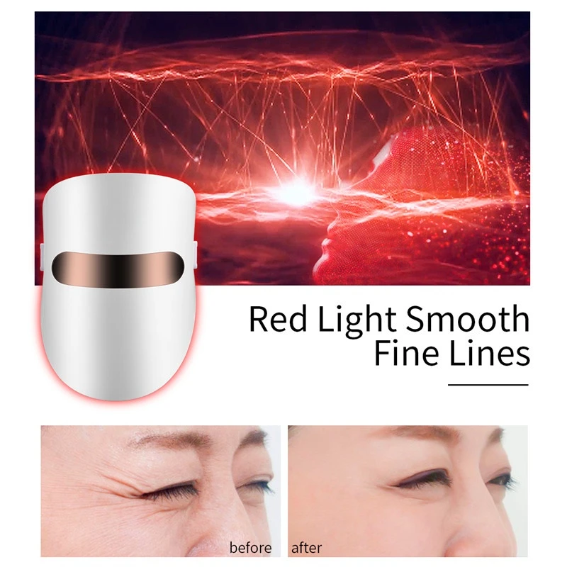 

Маска для лица со светодиодсветильник кой, средство против морщин, 3 цвета