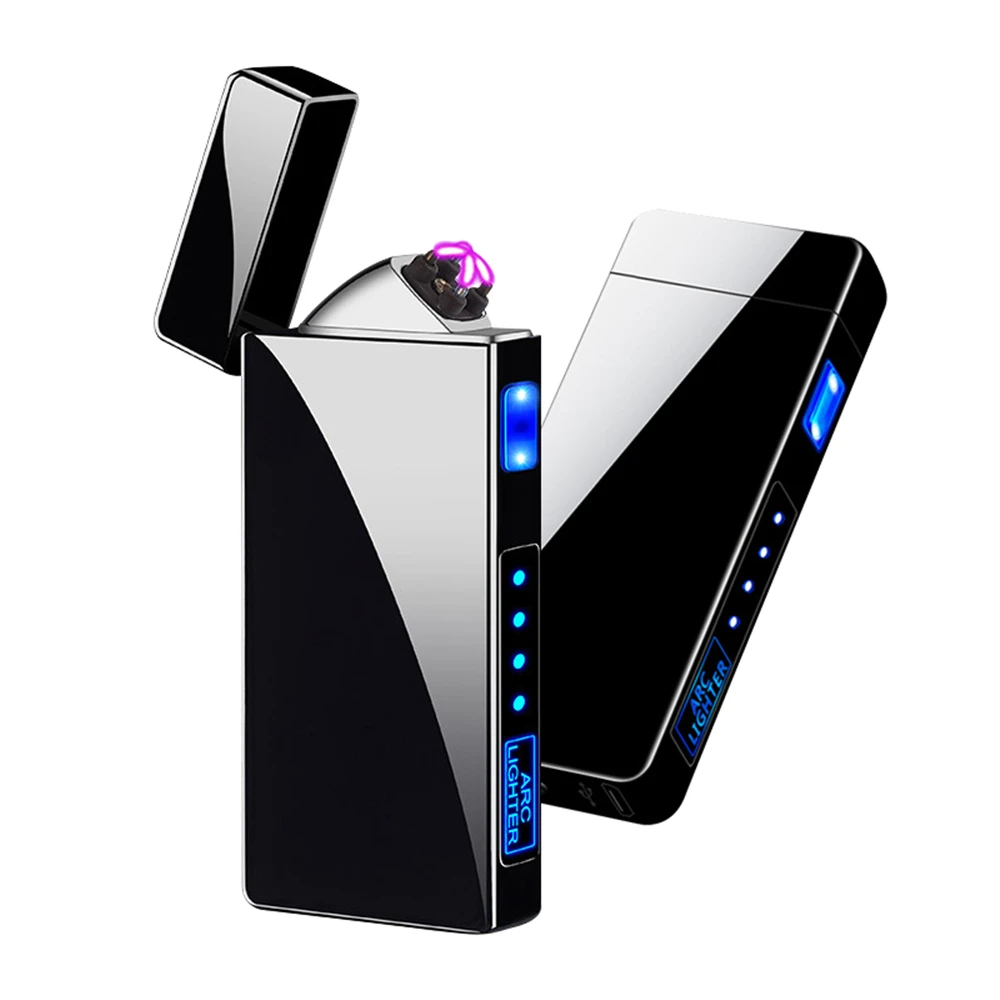 

Power Double Arc Electronic Lighter USB Rechargeable Cigarette Lighter Windproof Electric Plasma Arc Lighter for Cigar Men Gifts