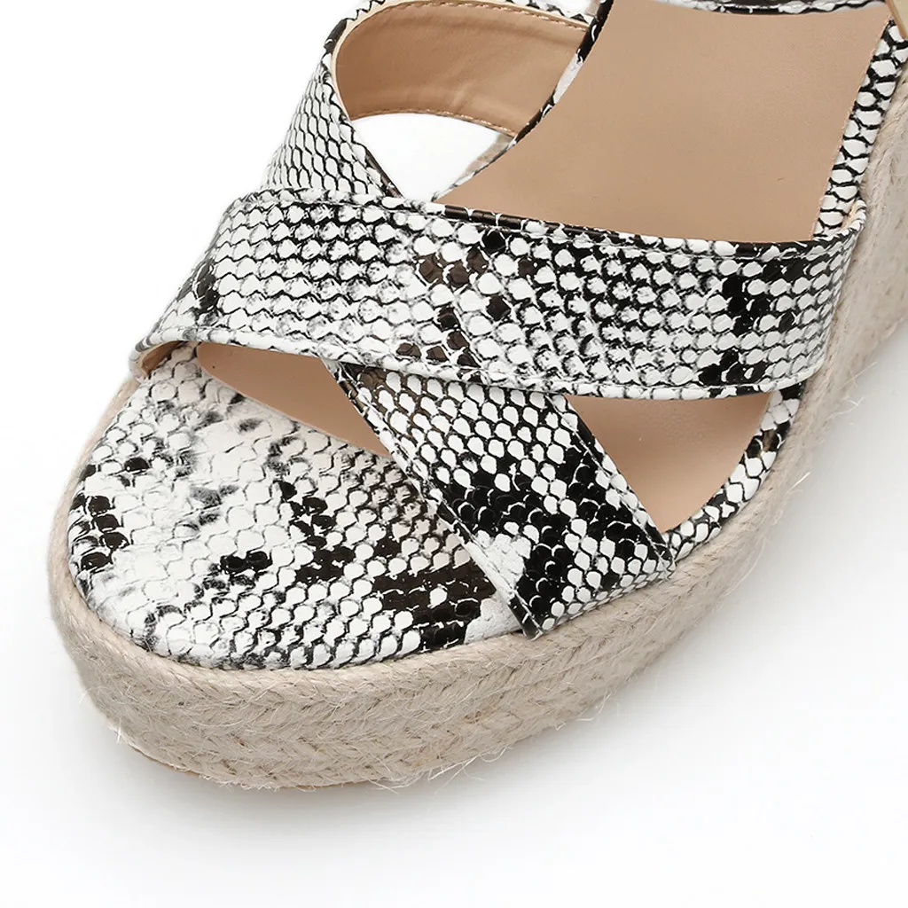 SAGACE/женские босоножки со змеиным узором на платформе Босоножки танкетке Подошва