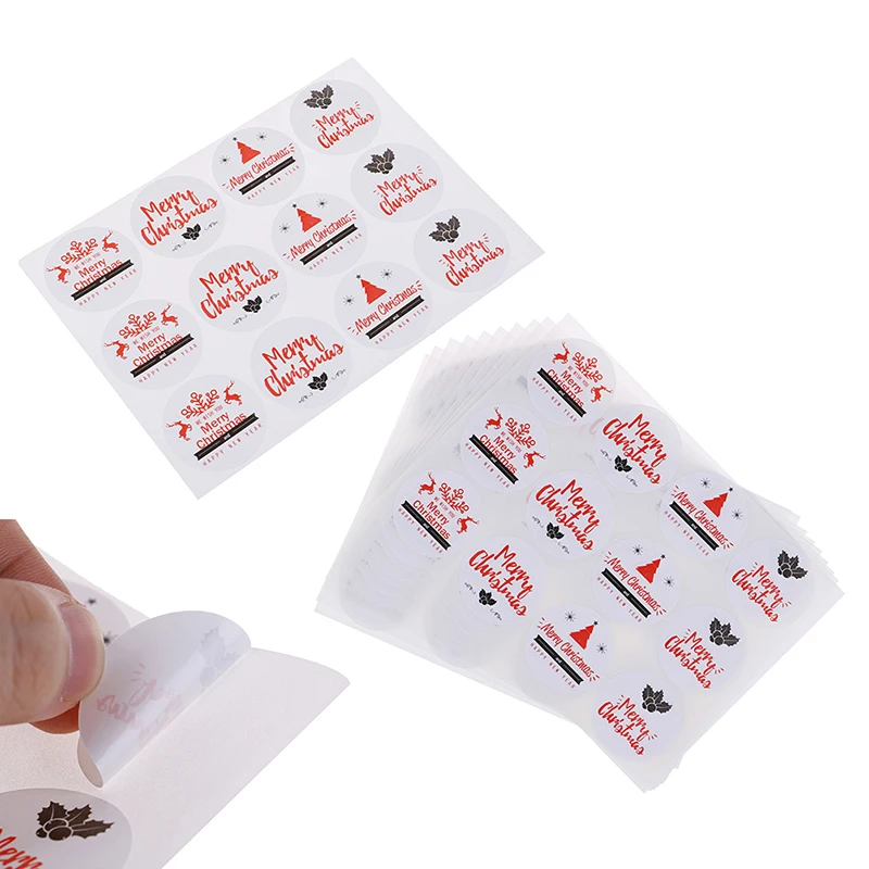 120 шт./лот ручная работа печать бумажная наклейка на Рождество Свадьба конфеты