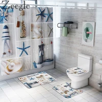 zeegle bathroom carpet shoewr curtain anti slip bath mat set europe waterproof bathroom curtain bathroom cover toilet seat mat