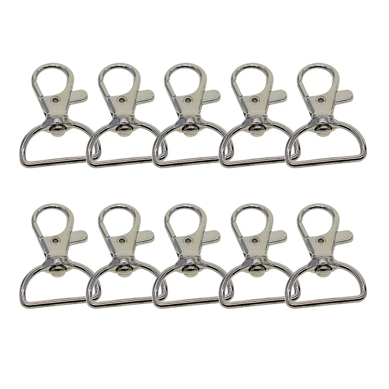 10pcs Alloy Swivel Lobster Clasps D-ring 20mm Hook Keychains Silver DIY Parts Car Keychain Accessories | Дом и сад