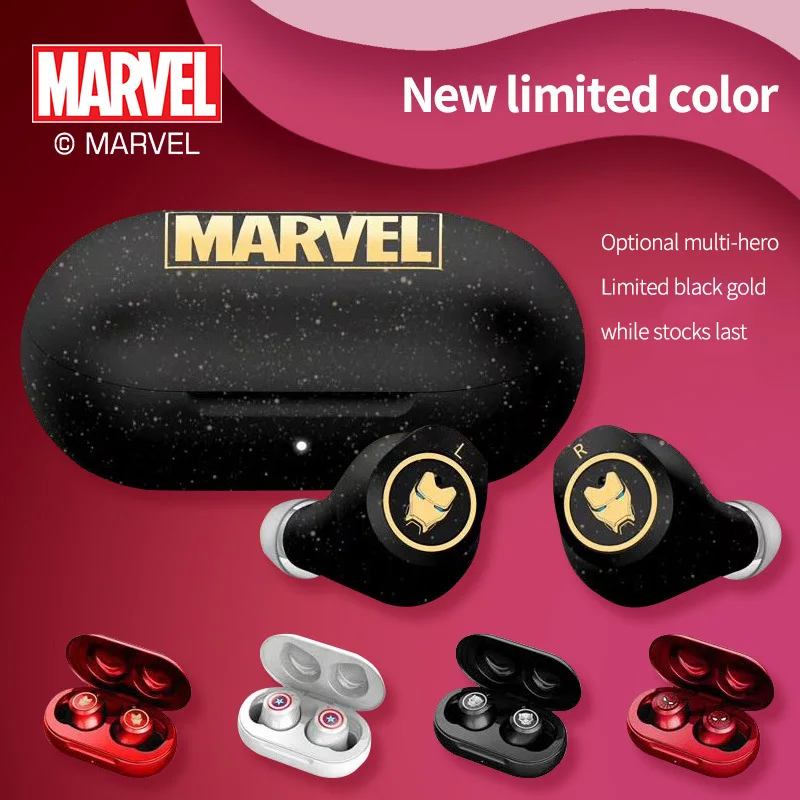 

Беспроводные стереонаушники Marvel «Железный человек», TWS, Bluetooth V5.0, универсальные спортивные наушники-вкладыши для Android и iPhone, 2021