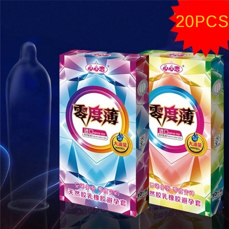 20PCS 20 шт/1 шт ультра-тонкий любовный натуральный латексный каучук для мужчин натуральный латекс презервативы стимулируют вагинальный массаж презервативы со смазкой - Цвет: 20PCS